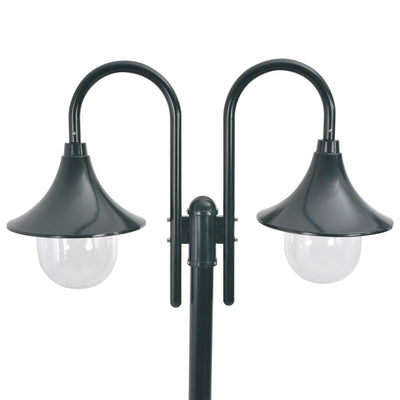 Vidaxl jardin d'éclairage pâle E27 220 cm en aluminium vert foncé 2 pièces