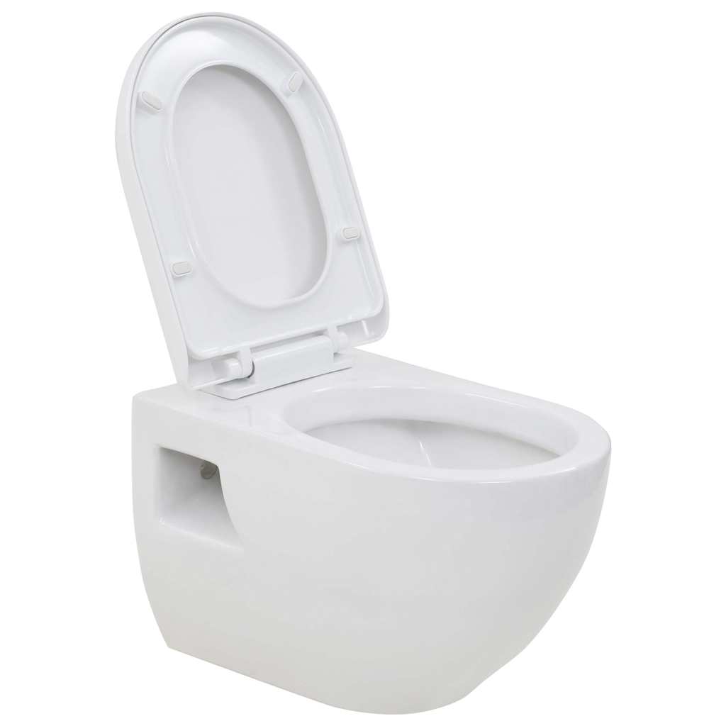 Vidaxl mur de toilettes en céramique blanc
