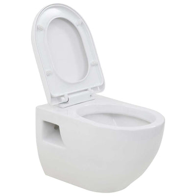 Vidaxl mur de toilettes en céramique blanc
