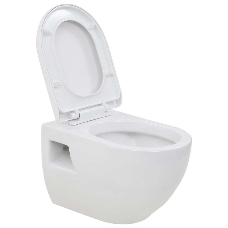 Vidaxl mur de toilettes en céramique blanc