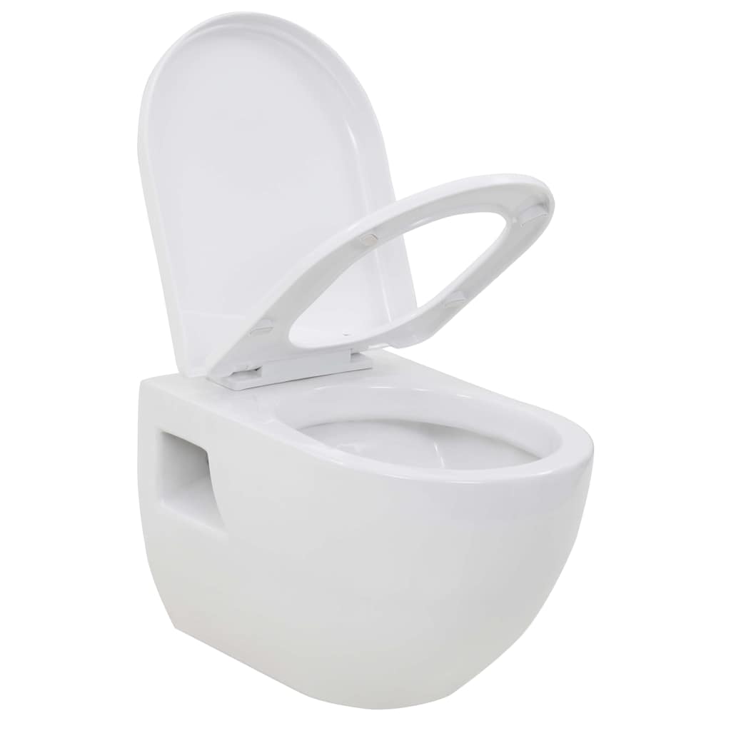 Vidaxl mur de toilettes en céramique blanc