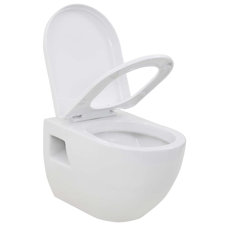 Vidaxl mur de toilettes en céramique blanc