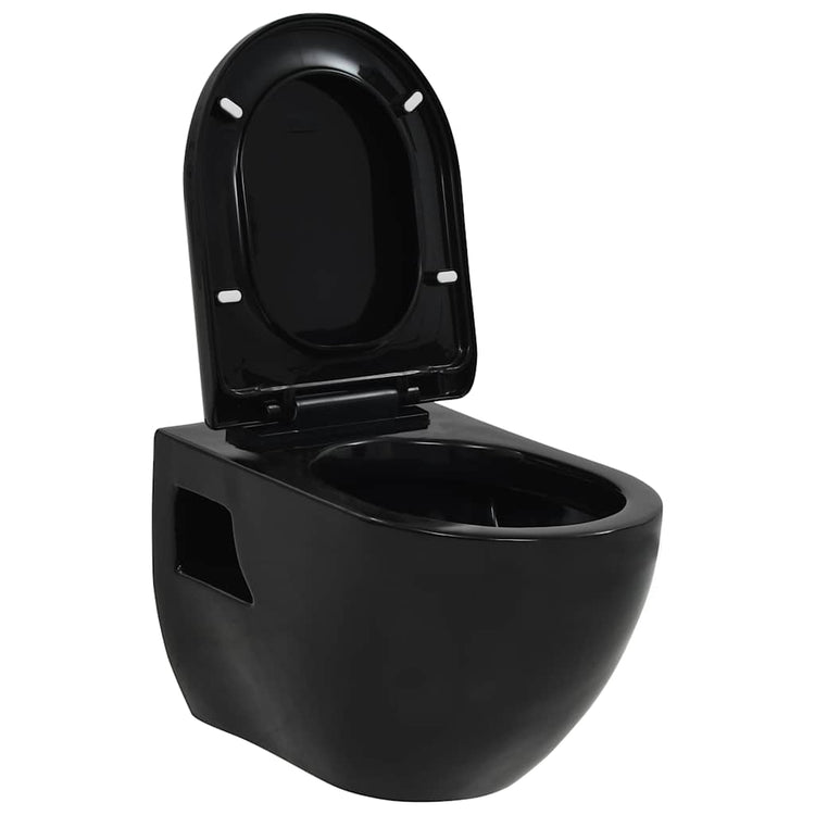 Vidaxl mur de toilettes en céramique noir