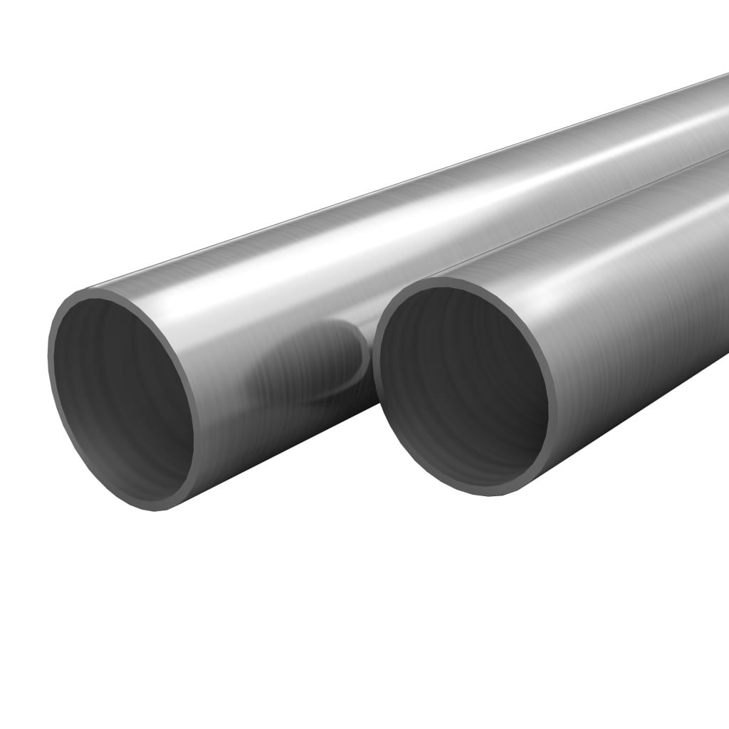 Tubes Vidaxl autour de V2A 2M Ø48x1,8 mm en acier inoxydable 2 STS