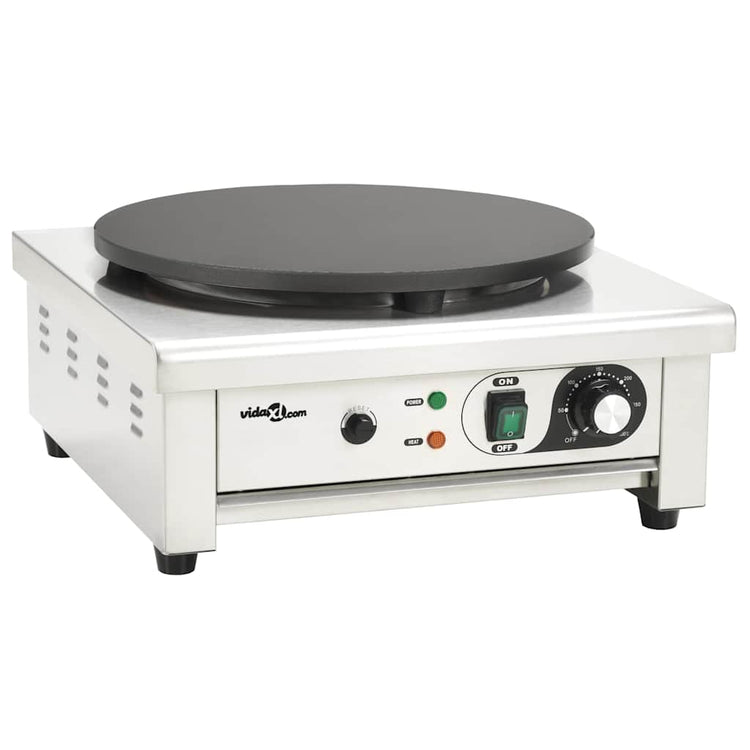Crepemaker électrique Vidaxl avec plateau goutte à goutte 40 cm 3000 W