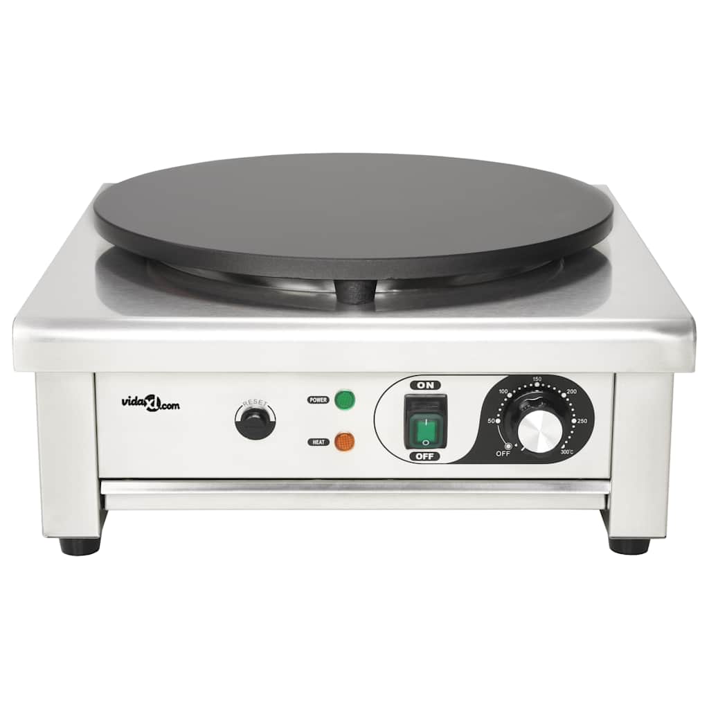 Crepemaker électrique Vidaxl avec plateau goutte à goutte 40 cm 3000 W