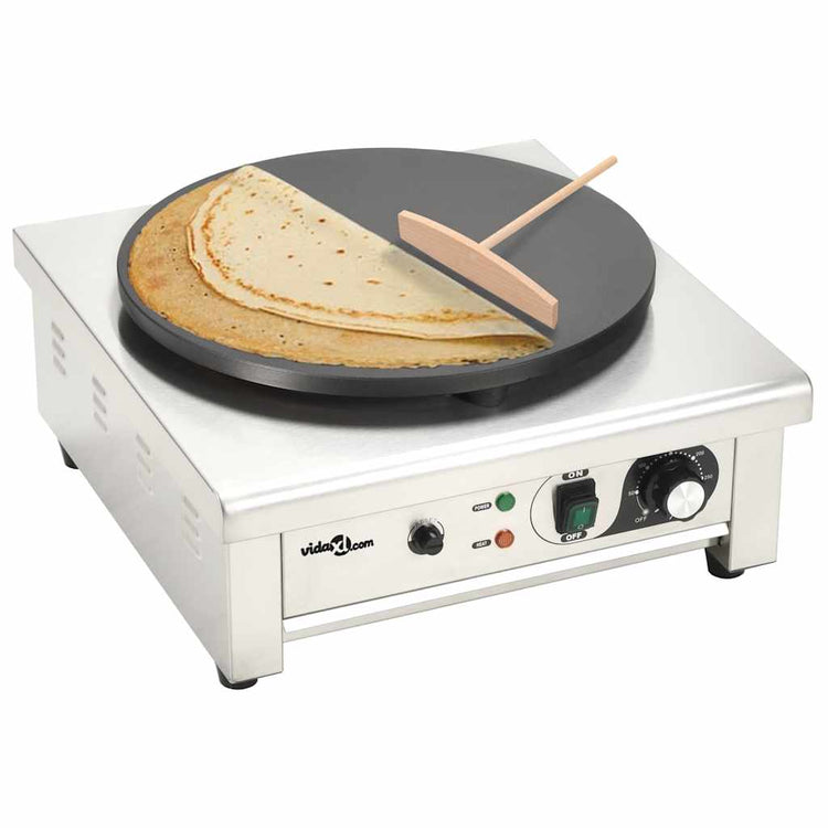 Crepemaker électrique Vidaxl avec plateau goutte à goutte 40 cm 3000 W