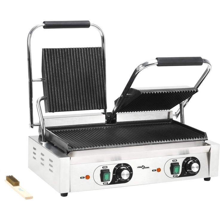 Vidaxl Panini Grill Double rainure 3600 W 57x30.5x20 cm