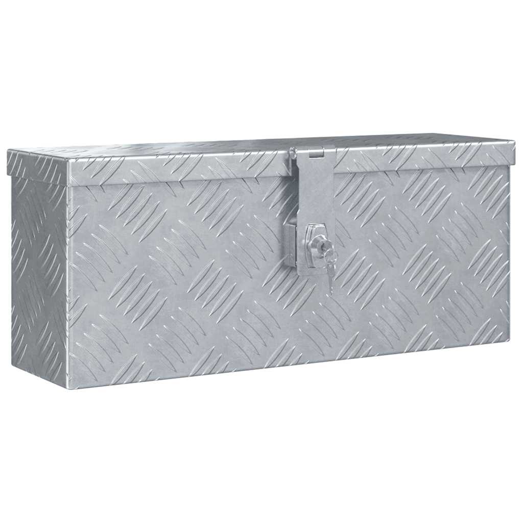 Boîte en aluminium Vidaxl 48.5x14x20 cm Colore en argent