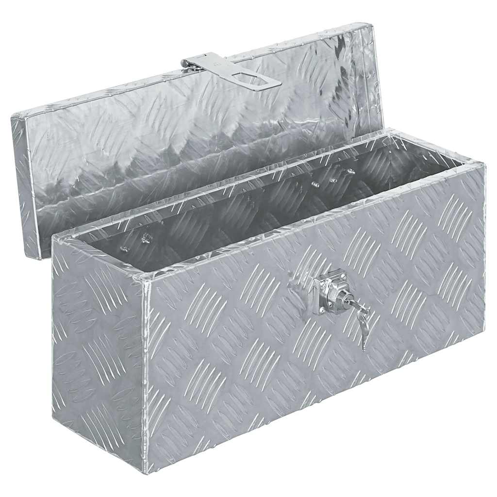 Boîte en aluminium Vidaxl 48.5x14x20 cm Colore en argent