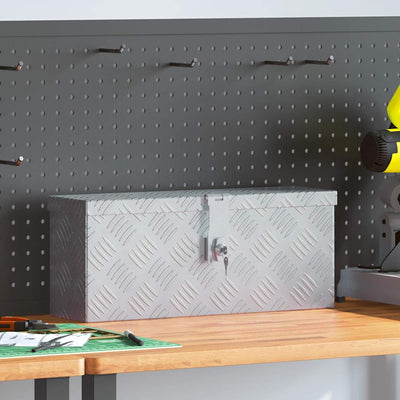 Boîte en aluminium Vidaxl 48.5x14x20 cm Colore en argent
