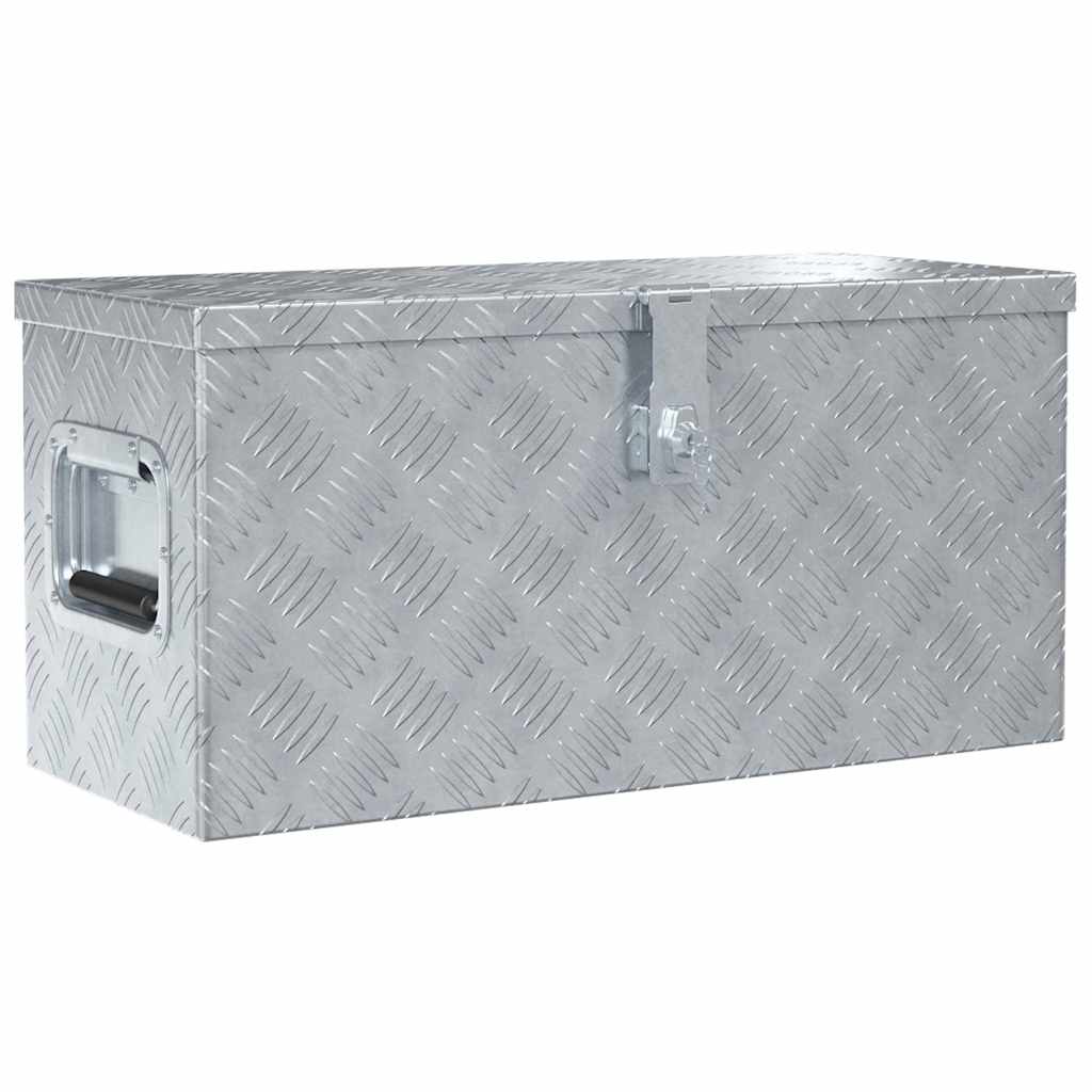 Boîte en aluminium Vidaxl 61.5x26.5x30 cm de couleur argentée