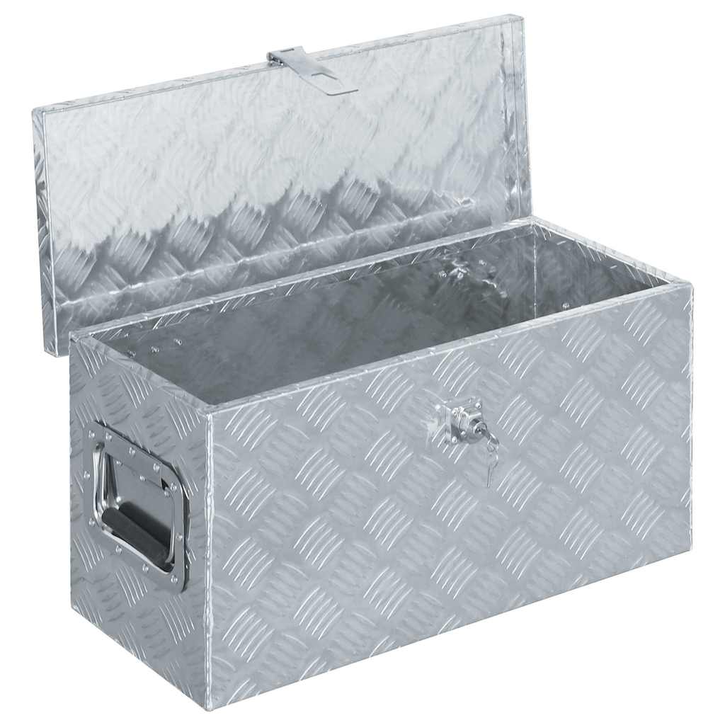 Boîte en aluminium Vidaxl 61.5x26.5x30 cm de couleur argentée