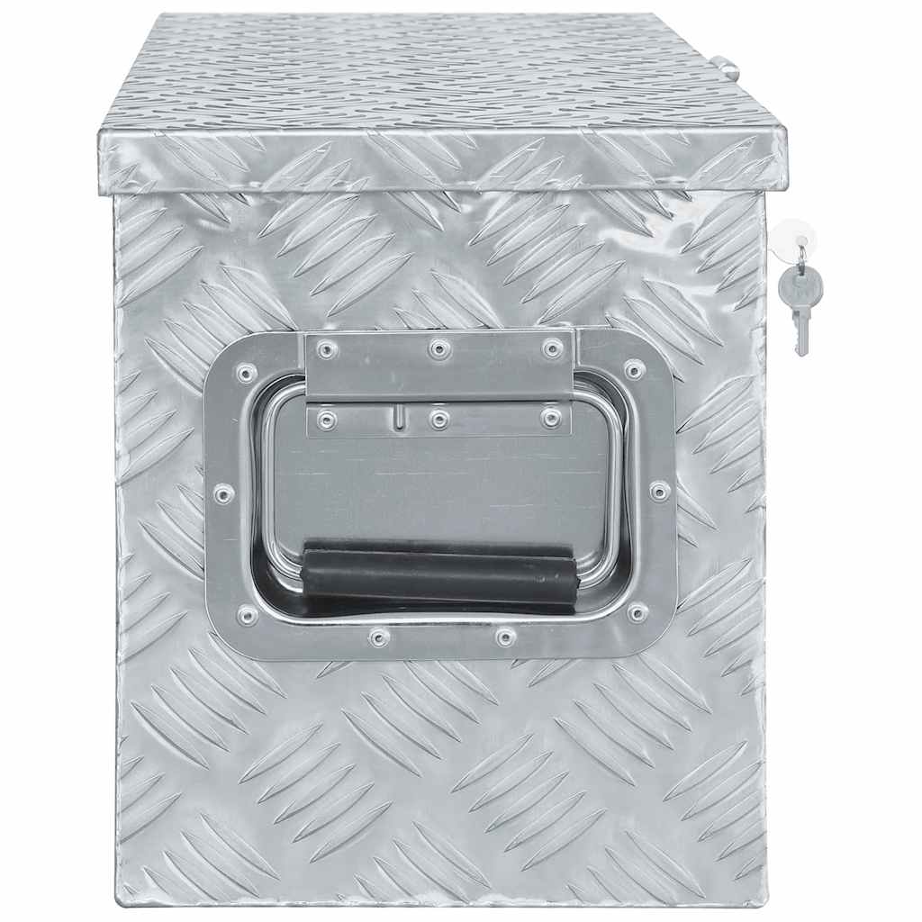 Boîte en aluminium Vidaxl 61.5x26.5x30 cm de couleur argentée