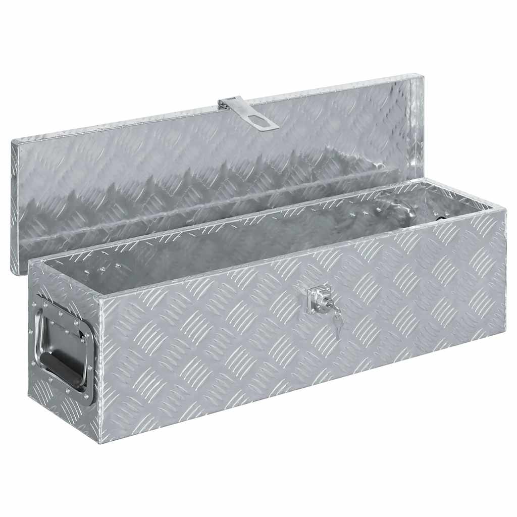 Boîte en aluminium Vidaxl 80.5x22x22 cm Couleur en argent