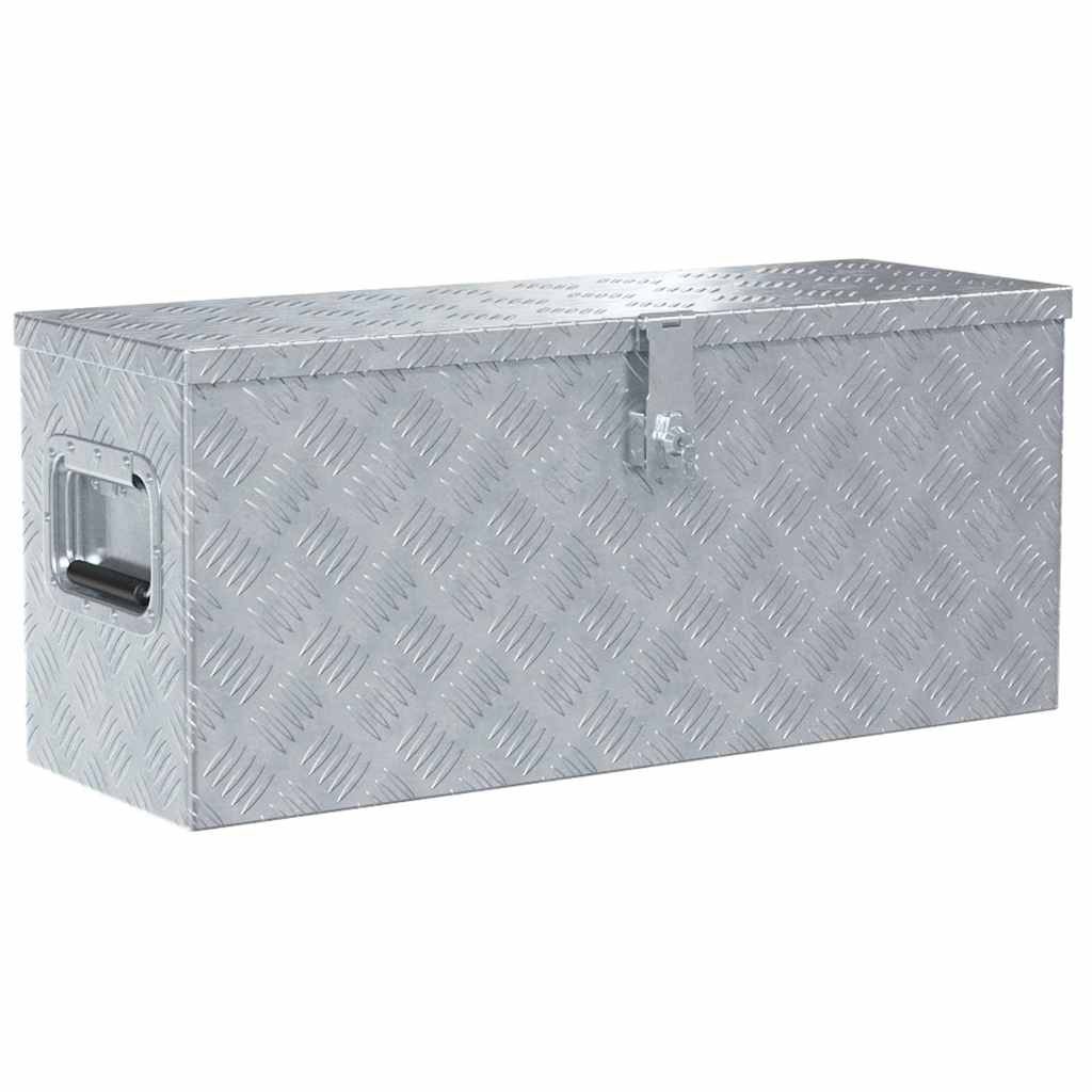 Boîte en aluminium Vidaxl 76.5x26.5x33 cm de couleur argentée
