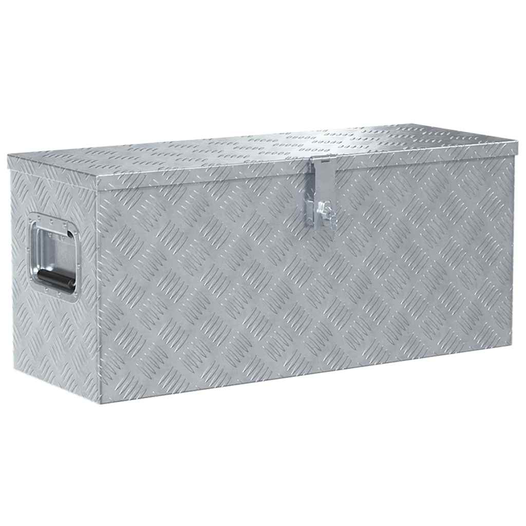 Boîte en aluminium Vidaxl 80x30x35 cm de couleur argentée