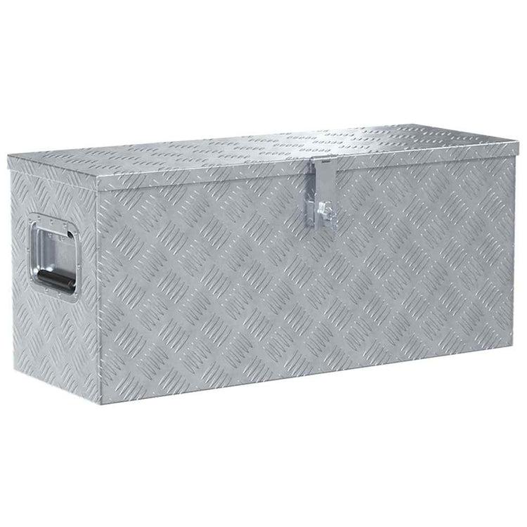 Boîte en aluminium Vidaxl 80x30x35 cm de couleur argentée