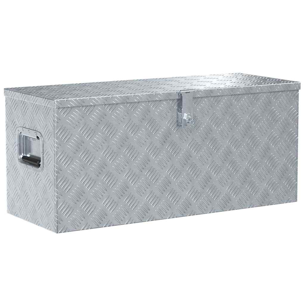 Boîte de rangement Vidaxl 90.5x35x40 cm Couleur en aluminium en aluminium