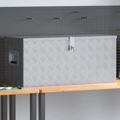 Boîte de rangement Vidaxl 90.5x35x40 cm Couleur en aluminium en aluminium