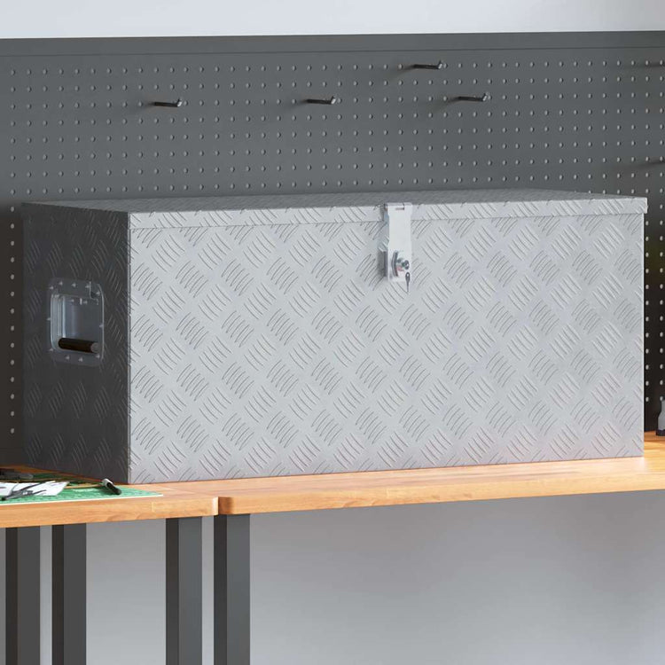Boîte de rangement Vidaxl 90.5x35x40 cm Couleur en aluminium en aluminium