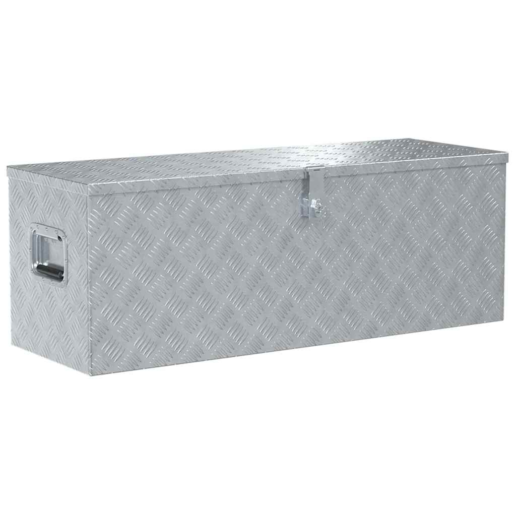 Boîte en aluminium Vidaxl 110.5x38.5x40 cm de couleur argentée