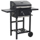 VidaXL Barbecue à charbon de bois avec étagère inférieure Noir
