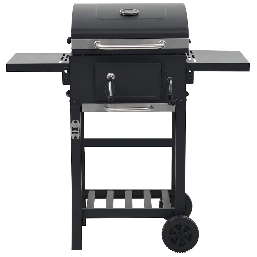 VidaXL Barbecue à charbon de bois avec étagère inférieure Noir