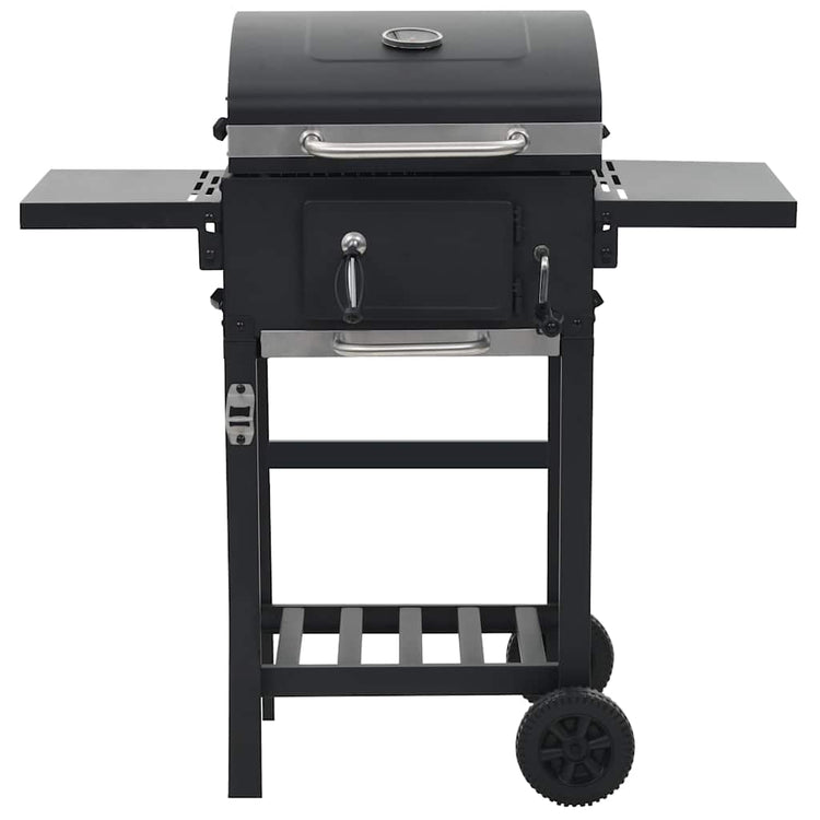 VidaXL Barbecue à charbon de bois avec étagère inférieure Noir