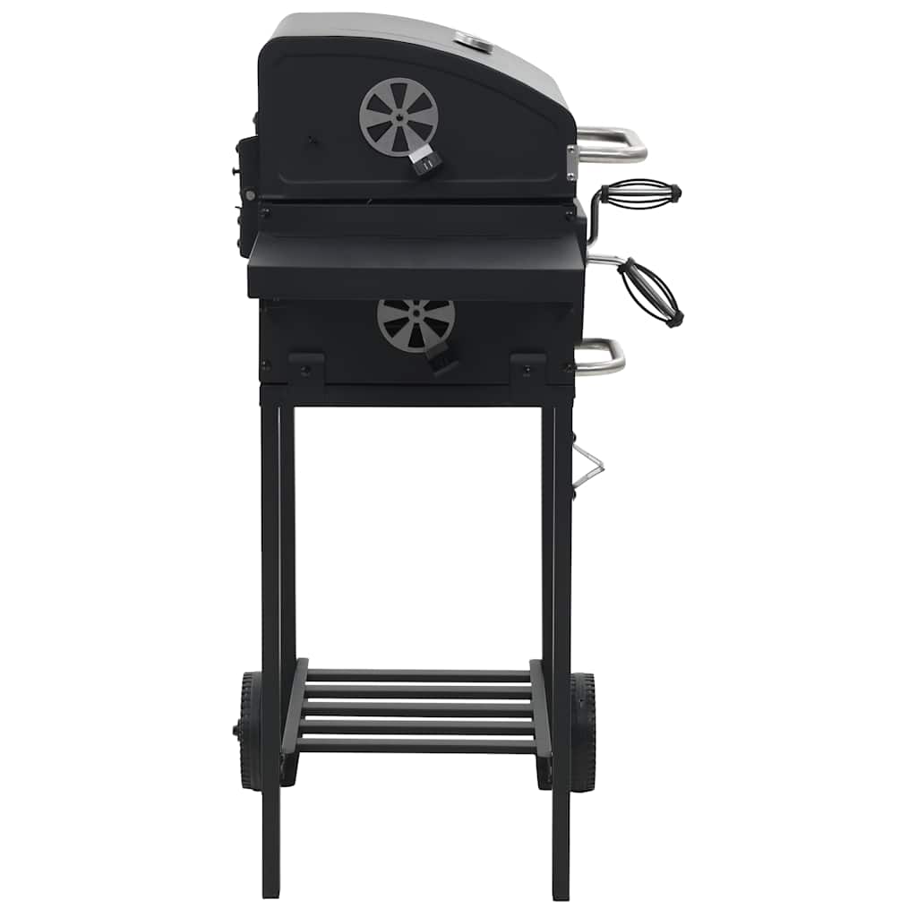 VidaXL Barbecue à charbon de bois avec étagère inférieure Noir