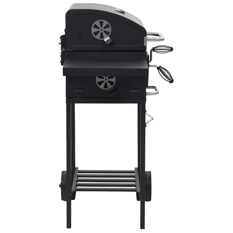 VidaXL Barbecue à charbon de bois avec étagère inférieure Noir