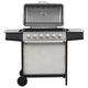 Barbecue à gaz vidaxl avec 6 zones de cuisson en acier inoxydable couleur