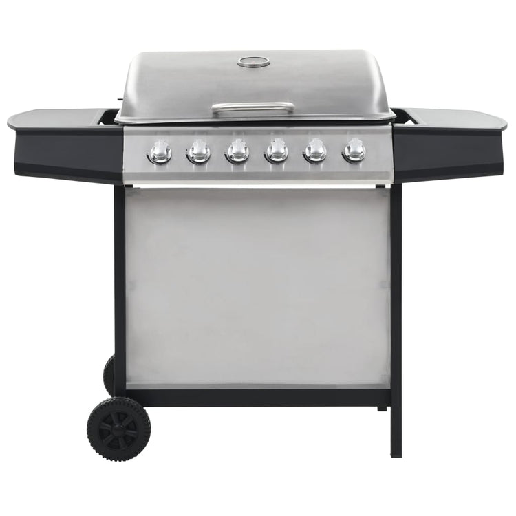 Barbecue à gaz vidaxl avec 6 zones de cuisson en acier inoxydable couleur