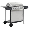 Barbecue à gaz vidaxl avec 6 zones de cuisson en acier inoxydable couleur