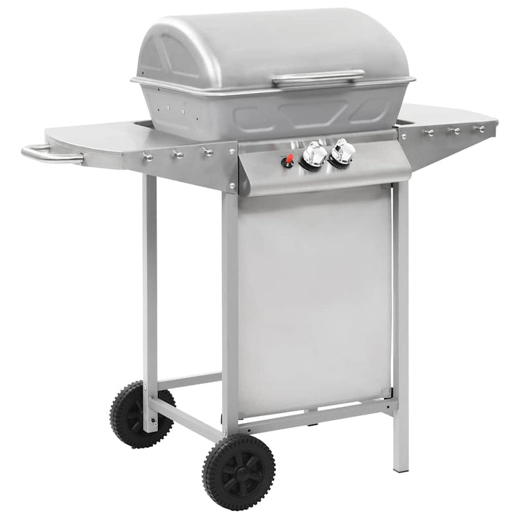 Vidaxl GasbarBecue et gril avec 2 zones de cuisson en acier inoxydable en acier inoxydable
