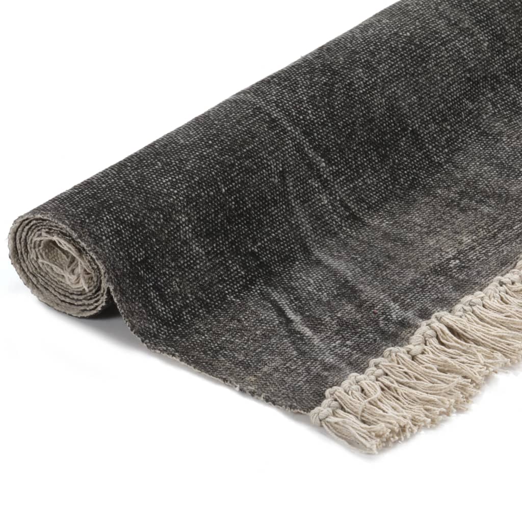 Vidaxl kelim tapis 120x180 cm anthracite de coton