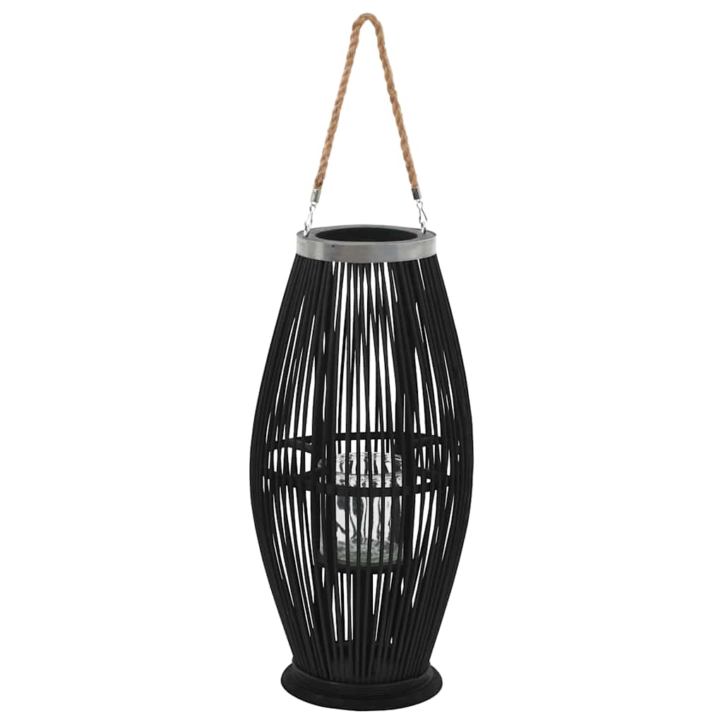 Porte-lanternes vidaxl suspendu 60 cm de bambou noir