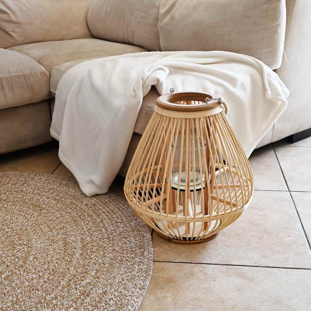 Porte-lanternes vidaxl suspendue en osier natural