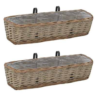 Balcones Vidaxl 2 PCS 60 cm en osier avec doublure PE