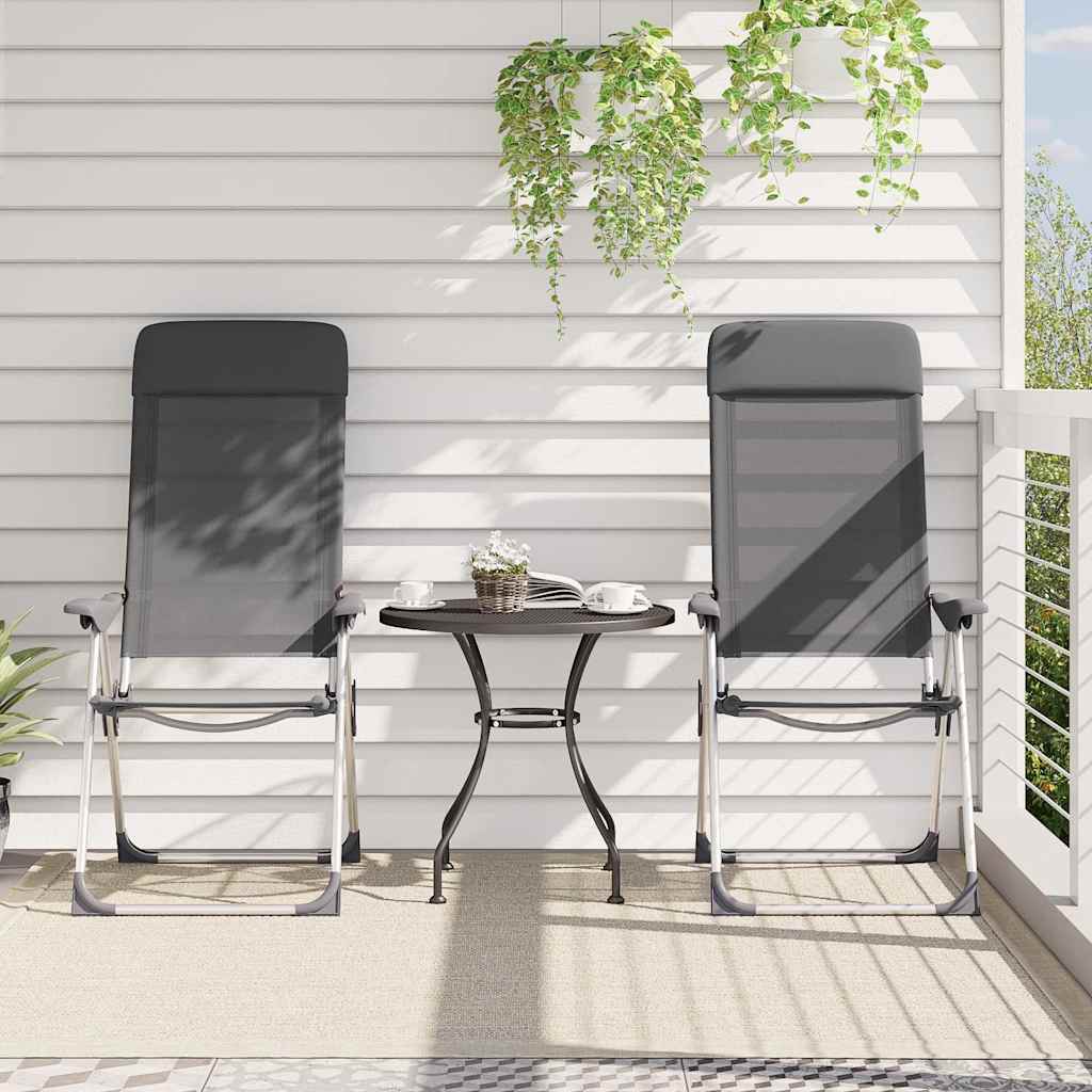 Vidaxl Camping Chairs 4 PCS pliant en aluminium gris