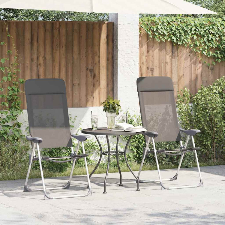 Vidaxl Camping Chairs 4 PCS pliant en aluminium gris