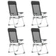 Chaises de camping vidaxl pliable en aluminium noir 4 m