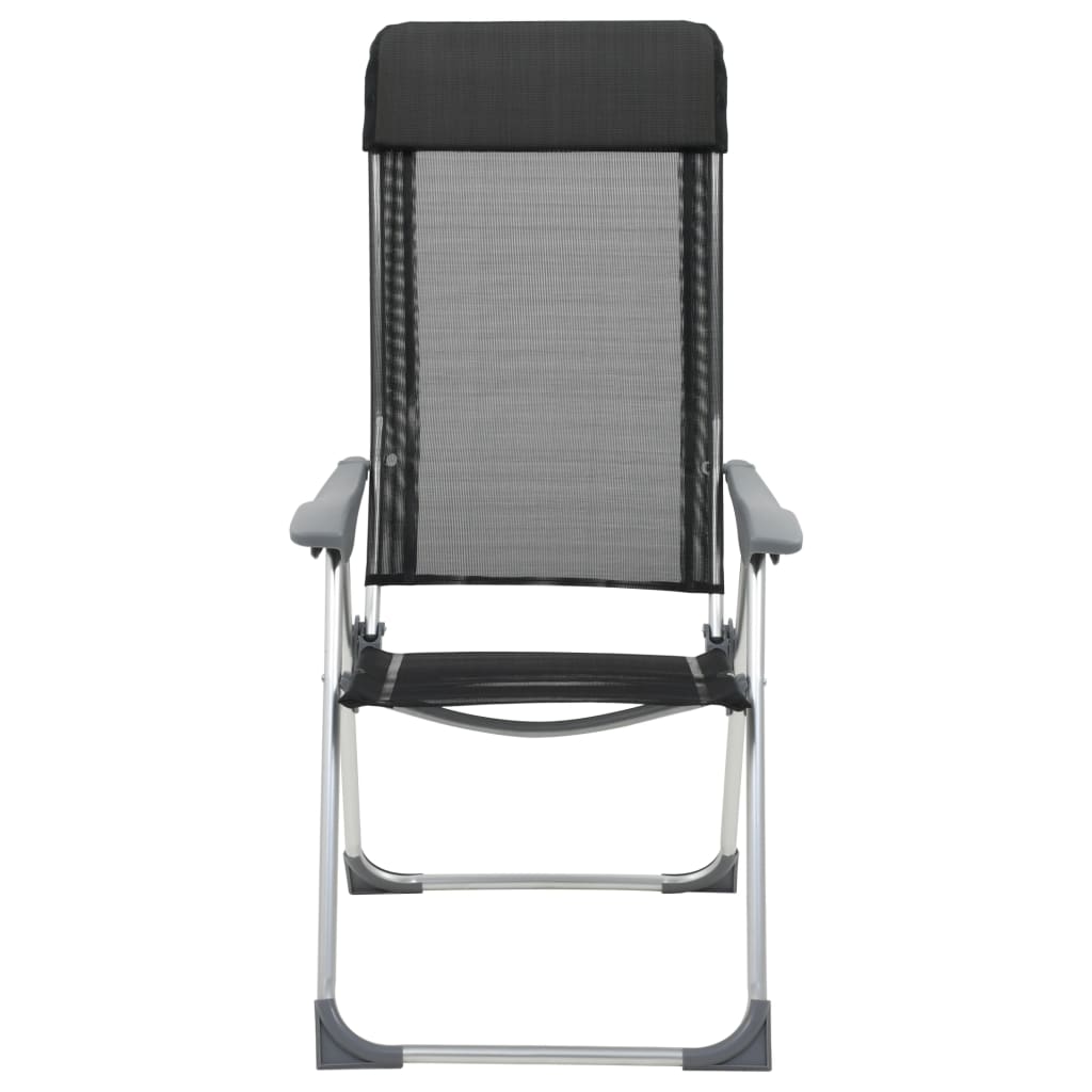 Chaises de camping vidaxl pliable en aluminium noir 4 m