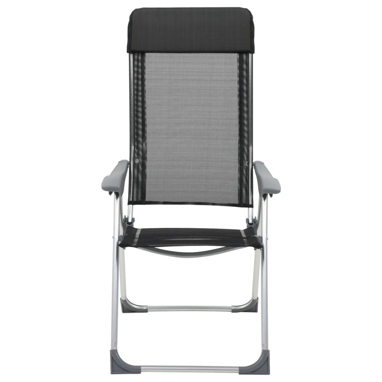 Chaises de camping vidaxl pliable en aluminium noir 4 m