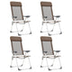 Vidaxl Camping Chairs 4 PCS pliant en aluminium brun