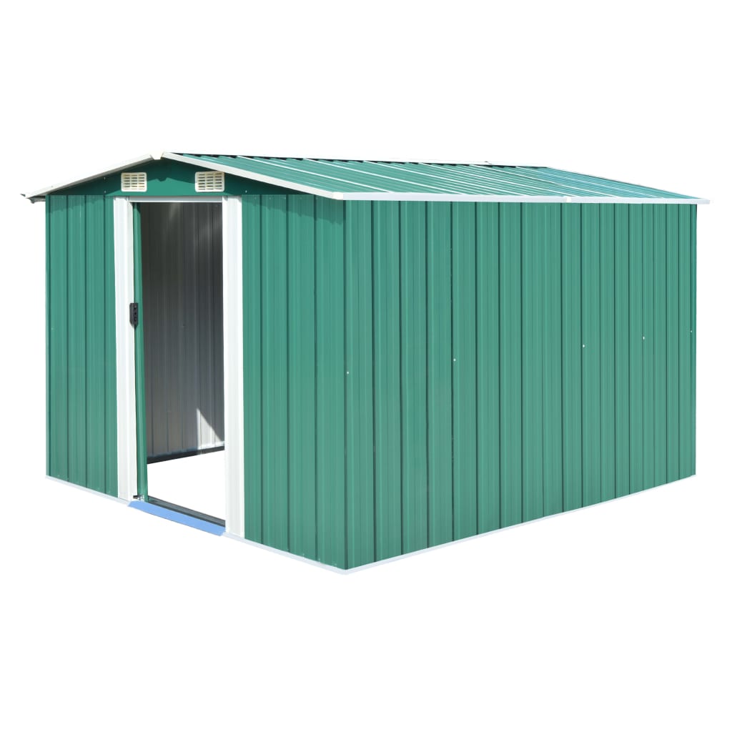 Vidaxl Garden Shed 257x298x178 cm en métal vert