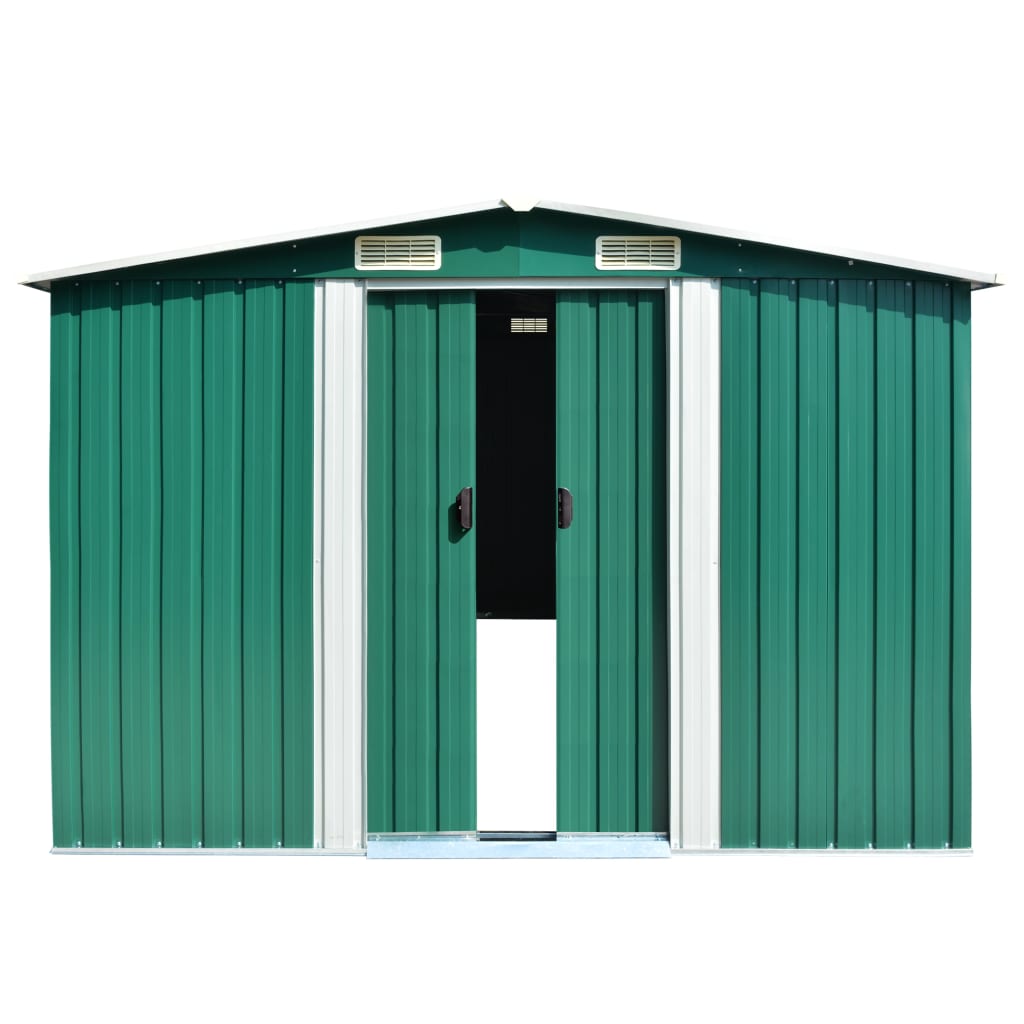 Vidaxl Garden Shed 257x298x178 cm en métal vert