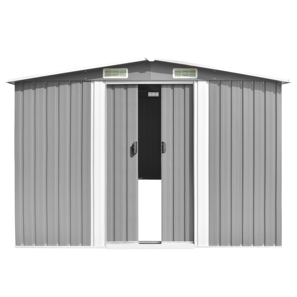 Vidaxl hangar de jardin 257x298x178 cm gris métallique