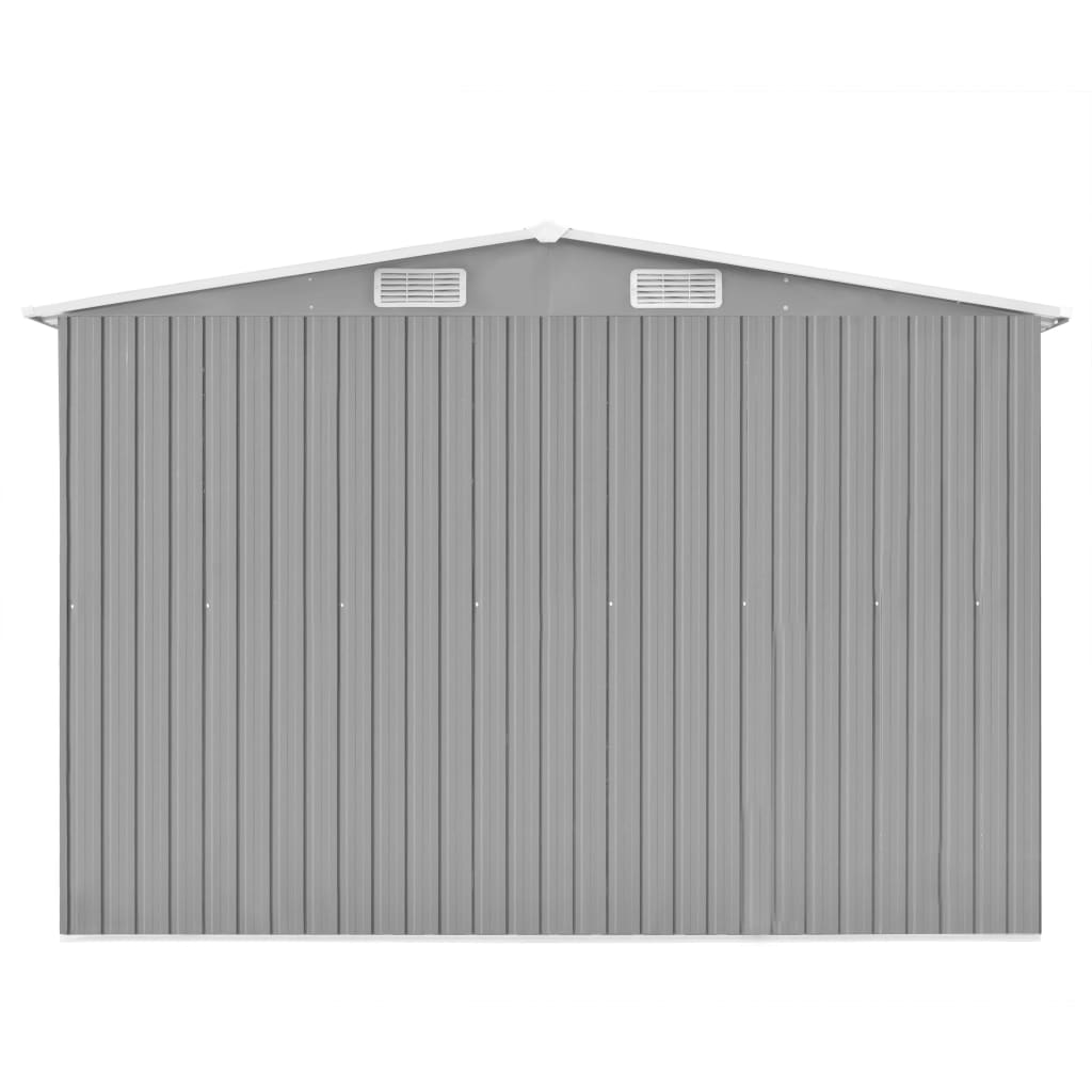 Vidaxl hangar de jardin 257x298x178 cm gris métallique