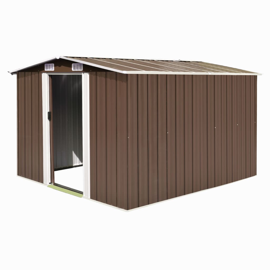 Vidaxl hangar de jardin 257x298x178 cm marron métallique